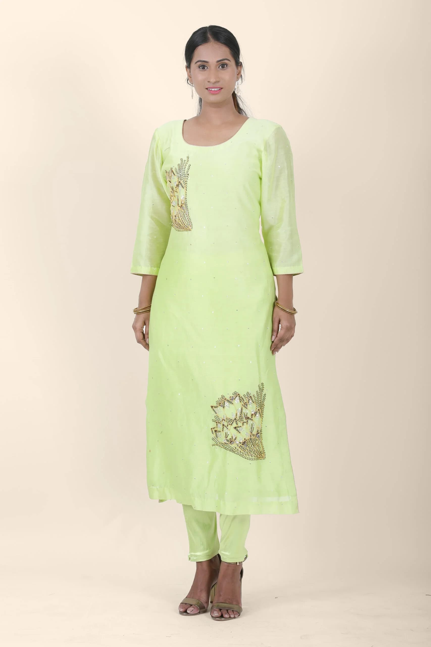 Ivira – Chartreuse Bloom Pencil Suit Set